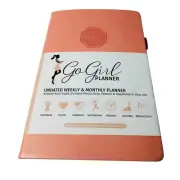 Go Girl Planner Peach Pink Undated Weekly Monthly 1 Year A5 Hardcover Goals NEW