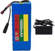 CSTAL 36V 10Ah Flat Type Electric Bike Li-Ion Battery Pack, Built-in BMS, for 200-500W Electric Bicycle Scooter Motor Kits, with 42V 2A Charger