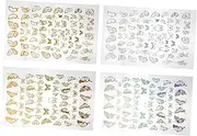minkissy 2sets Creative Nail Art Decals Butterfly Nail Decals for Family Friends 12sheets*2