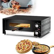 Commercial Electric Pizza Oven,1100W Pizza Maker 12" with Crumb Tray,Visual Window，122°F~572°F，Timer Control,Table Top Pizza Cooker for Hotel Restaurant Home Bake Baked