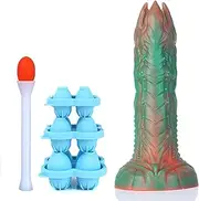 5.7" Nothosaur Audrey II Spore Ovipositor Dildo with Gelatine Egg Moulds, Fantasy Alien Sex Toys for Women Men Couple Adults, Spit Ball Anal Toys Butt Plug, S