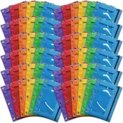 72 Packs Pencil Pouch for 3 Ring Binder, Bulk 3-Holes Zipper Pencil Pouches in A