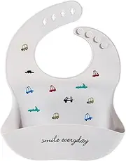 Silicone Bibs - Bucket Bib - Easy Clean Bib | Bpa Waterproof Adjustable Feeding Bib with Large Pocket, Portable Soft Toddler Bib Pocket Design, Strong Flexibility Bib for Toddler Kids Child