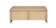 MD Metz Solid Timber Rattan 2 Drawers Coffee Table with