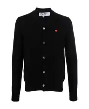 fine-knit wool cardigan M Black