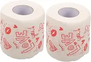 SOESFOUFU 2 Pack Romantic Paper Tissue Rolls Valentine's Day Decor Soft Comfortable Bath Tissue for Home Decor