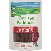 Open Paddock Beef Jerky Strips for Dogs 100g