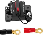 TINEASUR 60a Manual Reset Circuit Breaker for Boat Car Audio Marine Dc Trolling Motor Car Stereo Audio Inline Fuse Block Holders Inverter
