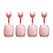 Case Cover for AirPods Max Headphones 2pcs Headphone Clear Case Shockproof Full Cover Protector for Apple AirPods Max -Pink