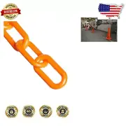 100-Foot Plastic Barrier Chain - Durable Safety Orange Crowd Control Solution