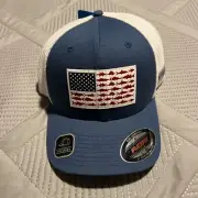 Columbia PFG Mesh Flexfit Fish Flag Hat Color: Blue Size: L/XL (New w/Tags)