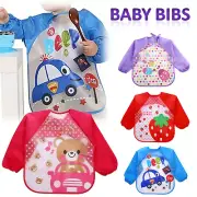 Baby Kid Long Sleeved Art Bib Apron Smock Waterproof food Feeding Toddler Apron