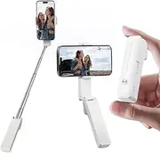 yAyusi Extendable Mini Selfie Stick for iPhone, Pocket Size Portable Selfie Stick with Remote, Compact Phone Selfie Sticks with Phone Holder for Content Creation/Vlog/Video Record/Live Stream (White)