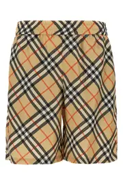 BURBERRY Check Silk Bermuda Shorts