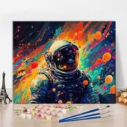 TISHIRON Abstract Astronauts Paint by Numbers Kit for Adults & Kids - Space Theme on 16"x20" Canvas