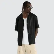 [Nomadic Paradise] Breeze Resort Crop Shirt Black M