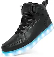 [HotDingding] LED Light Up Shoes Unisex High top Sneakers Flashing Shoes for Women Men Teens with USB Charging Glowing Luminous Shoes