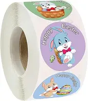 OKUMEYR 1 Roll Animal Present Stickers Easter Themed Self Adhesive Labels for Creative Decoration and Removable Design for Festive Celebrations and Present Packaging