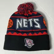 Mitchell & Ness Brooklyn Nets Team Isle Pom Beanie Hat Cap OSFM New