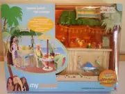 NEW 2003 BARBIE MY SCENE JAMMIN in JAMAICA Guava Gulch Tiki Lounge PLAYSET NIB