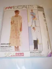 WOMENS UNCUT MCCALLS 8617 SEWING PATTERN PANTS SKIRT SHIRT PULL ON SIZE 16 18 20