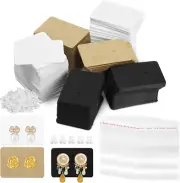 800Pcs Earring Hanging Cards Assortment Kit Including 300Pcs 3 Styles 1" X 1.4"