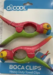 Beach Towel Boca Clips - Parrots -(Set of 2) (Keep Your Beach Towel In Place!)
