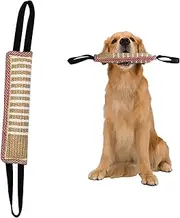 Dog Tug Toy Dog Bite Stick,Tug of War Dog Toy 1 Pcs Jute Bite Pillow with 2 Handles for Puppy Training Interactive Play, Lasting Training Equipment,Suitable for Small Medium Large Dogs