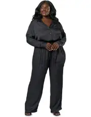 [Pink Dusk] Cut It Out Satin Jumpsuit in Black