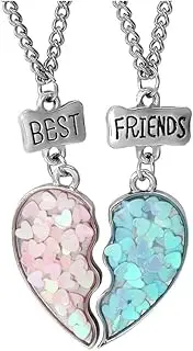 [ZAHSY] Best Friend Bff Heart Necklace for 2 Best Friend Necklaces for 2 Piece Friendship Gifts for Women Friends Birthday Gifts for Best Friend Christmas Xmas Gifts for Girls
