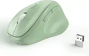 Ergonomic Wireless Mouse with USB Receiver for PC Computer, Laptop and Desktop, Ergo Vertical Mouse with Silent Clicks Long Battery Life, Up to 1600 DPI & 1 AA Battery Powered, Green