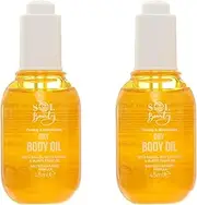Sol Beauty Dry Body Oil Caramel Vanilla Scent with Brazil Nut Extract and Buriti Fruit Oil, Helps Firm and Moisture Skin, Vegan Friendly Light Moisturiser 2 x 45ml