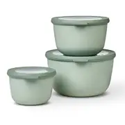 Mepal Cirqula Round Bowl Large 3 Piece Set Multi Storage 3pc - Nordic Sage