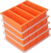 Large and Long Ice Cube Tray 4 Pack Silicone Freezing Container Sticks with Lid