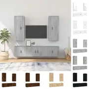TV Cabinet Set 5 Piece Wall TV Stand Entertainment Unit Engineered Wood vidaXL