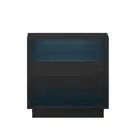 Black Bedside Table Rgb Led Drawers Nightstand High Gloss