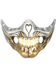 Half Face Silver and Gold Skeleton Halloween Mask