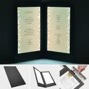 WeChef LED Back Lit Light Menu Holder Cover Folding Double Panel Fits 8"x14"