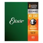 Elixir #14502 Acoustic Bass Nano 80/20 Bronze Guitar String 45-100 Light Gauge