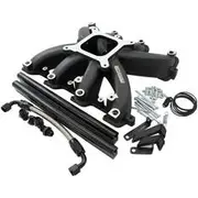Aeroflow GM LS Carby Intake Manifold Cathedral Port EFI LS1 LS2 Black Aeroflow - AF6250-5000