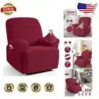 Soft and Stylish 4-Piece Recliner Chair Cover - Checkered Burgundy Design