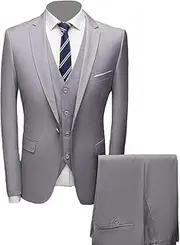 [Maiyifu-GJ] Men's 3 Piece Slim Fit Suit Set Wedding Formal Prom Tuxedo Suits 1 Button Business Suit Jacket Vest Pants Sets