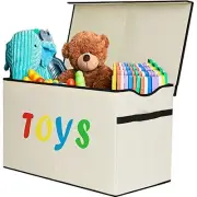 Foldable Large Toy Chest with Flip-Top Lid, Decorative Holders Storage Boxes