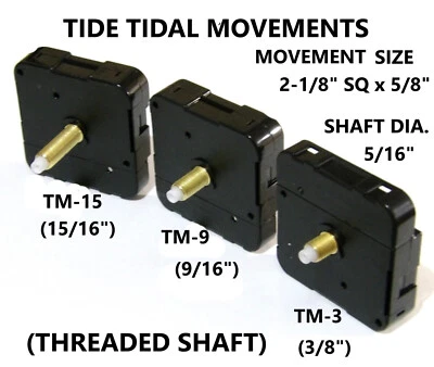 Your Choice From 3 Quartz Tide Tidal Clock Movements With All Mounting Hardware