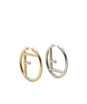 Gold and palladium earrings One size silver and gold