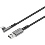 Cygnett Unite Right Angled USB-A to USB-C Braided Cable 1m Bk