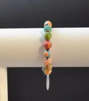 Jilzara Summer Cottage Petite Keepsake Bracelet Polymer Clay Beads Handcraft O2