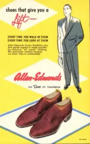 VINTAGE ADVERTISING PC ALLEN-EDMONDS SHOES "GIVE YOU A LIFT" TEICH ARCHIVES M