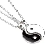 [Whyzsjnclg] Yin Yang Necklace Tai Chi Pendant Neck Chain Friendship Matching Couple Necklace for Women Men Yin Yang Matching