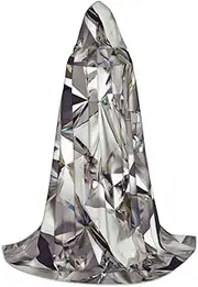 Diamond Pattern Print Hooded Cloak Unisex Gothic Costume Carnival Theme Parties Vampire Festive Decor